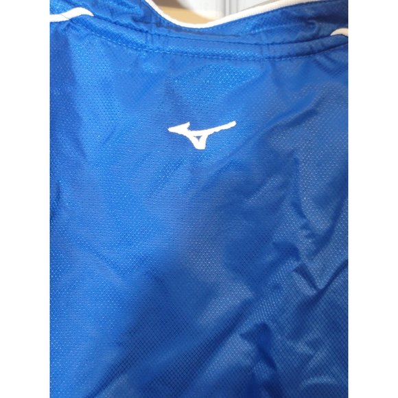 Mizuno Short Sleeve Baseball Warmup Jacket Quarter Zip Blue Gray Size Medium - Picture 7 of 7